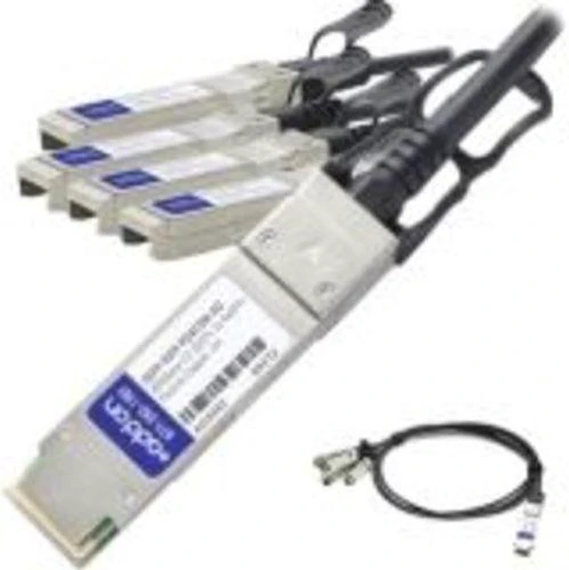 Alt view image 2 of 3 - AddOn MSA and TAA Compliant 40GBase-CU QSFP+ to 4xSFP+ Direct Attach Cable (Passive Twinax, 5m) -