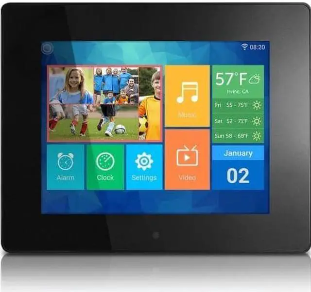 Alt view image 15 of 20 - Aluratek 8" Wi-Fi Digital Photo Frame With Touchscreen Lcd Display