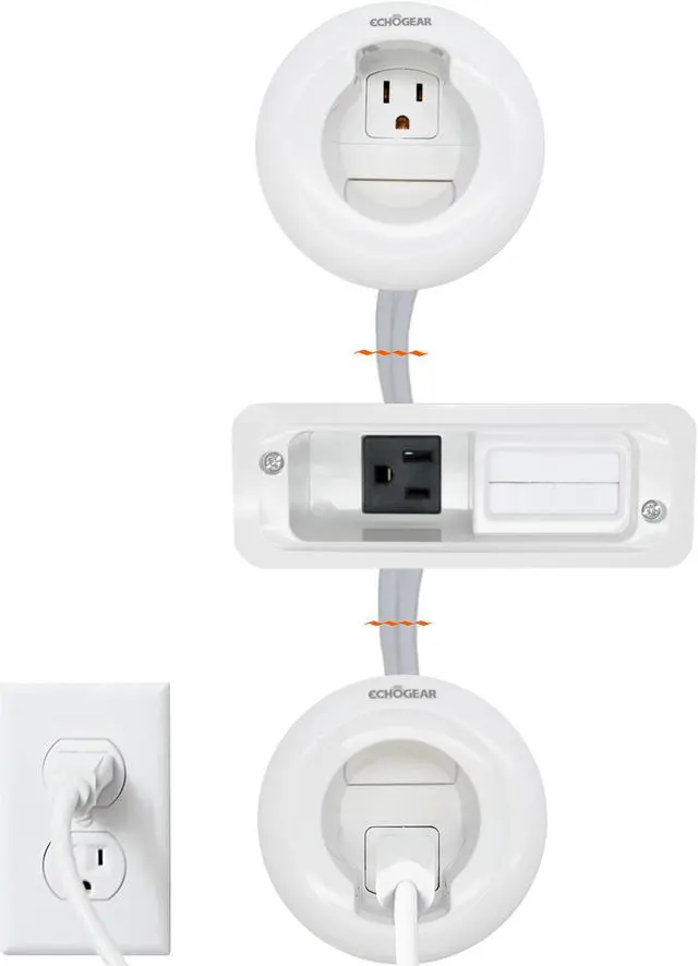 Main image of Echogear in-Wall TV & Soundbar Power Kit Safely Hides Cables Behind Your Wall - Includes Low Voltage Cable Managment to Conceal All TV & Soundbar Wires (HDMI, Optical, etc.)