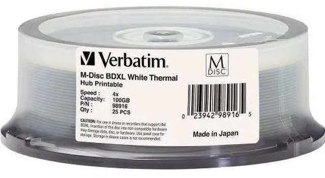Alt view image 4 of 9 - VERBATIM CORPORATION 98916 25PK M-DISC BDXL 4X 100GB WHITE