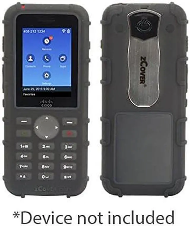 Alt view image 5 of 9 - zCover Dock-in-Case Carrying Case for IP Phone - Gray - Silicone, Metal Clip - Clip