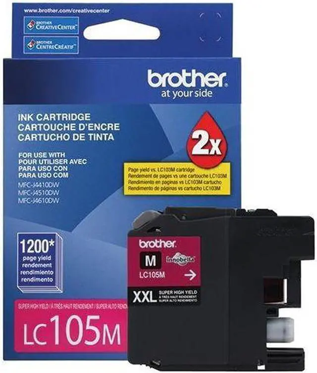 Alt view image 4 of 6 - Brother LC105MS Ink Cartridge 1,200 Pages Yield; Magenta