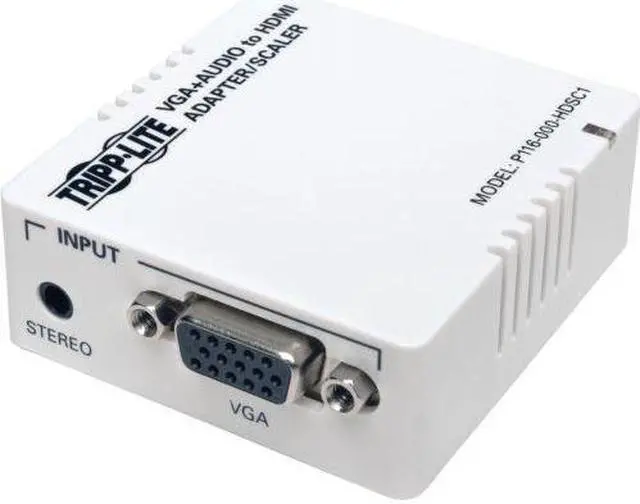 Alt view image 4 of 20 - Tripp Lite VGA to HDMI Adapter Converter / Scaler w Audio / Video White (P116-000-HDSC1)