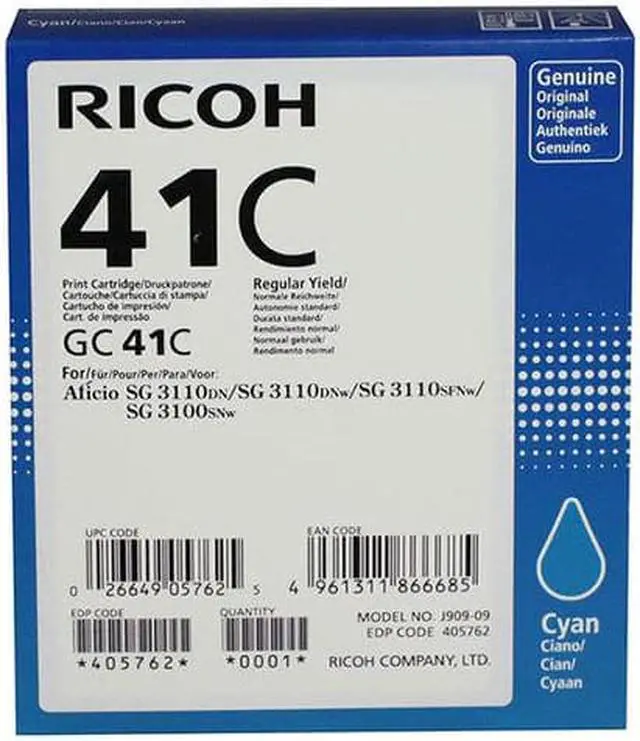 Alt view image 4 of 11 - Ricoh GC 41C Ink Cartridge - Cyan
