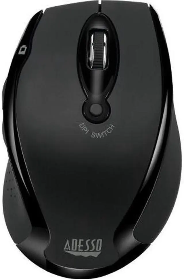 Alt view image 9 of 16 - Adesso iMouse M20B - Wireless Ergonomic Optical Mouse - Optical - Wireless - Radio Frequency - Black - USB - 1600 dpi - Scroll Wheel - Right-handed Only