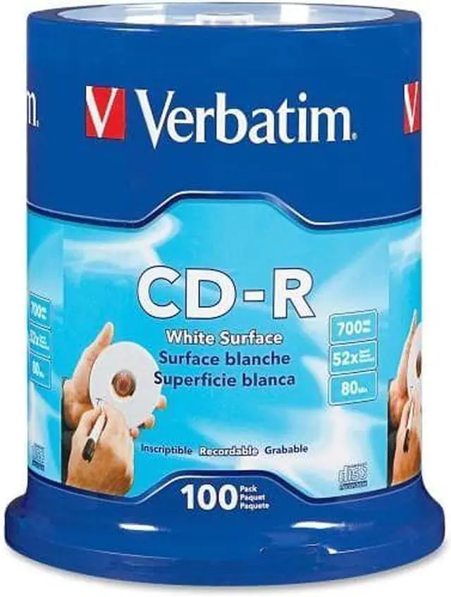 Alt view image 2 of 5 - VERBATIM CORPORATION 94712 100PK CDR 52X 700MB 80MIN BLANK