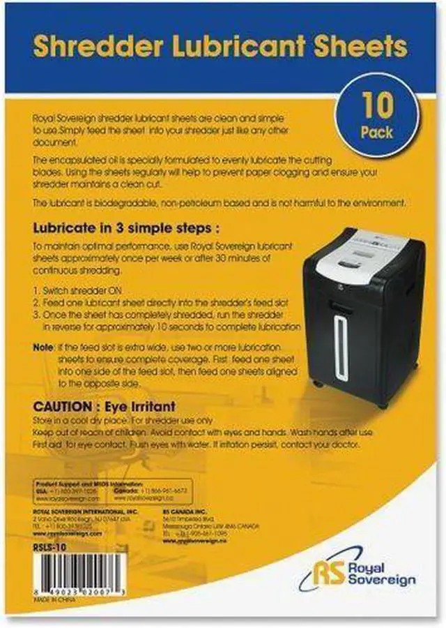 Alt view image 9 of 11 - Royal Sovereign RS-SLS Shredder Lubricant Sheets - 10 Pack