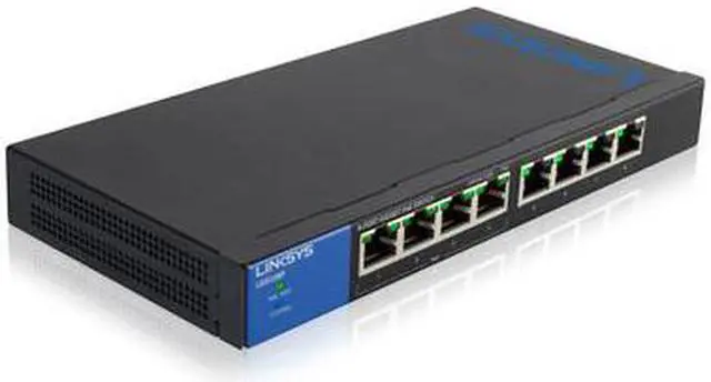 Alt view image 3 of 7 - Linksys 8-Port Desktop Gigabit PoE Switch 2 Layer Supported Wall Mountable