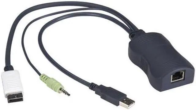 Alt view image 4 of 10 - BLACK BOX KV1408A SERVER ACCESS MODULE - SINGLE-HEAD, DISPLAYPORT, USB HID, AUDIO, CATX, 45 DAY ST