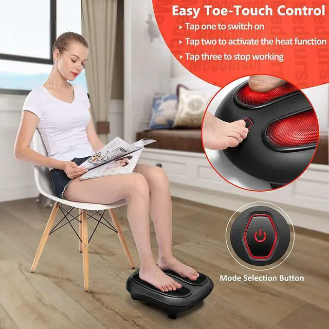 Alt view image 3 of 7 - Medcursor Shiatsu Foot Massager with Built-in Soothing Heat Function, Electric Deep Kneading Foot Massage Machine, Muscle Fatigue Relief