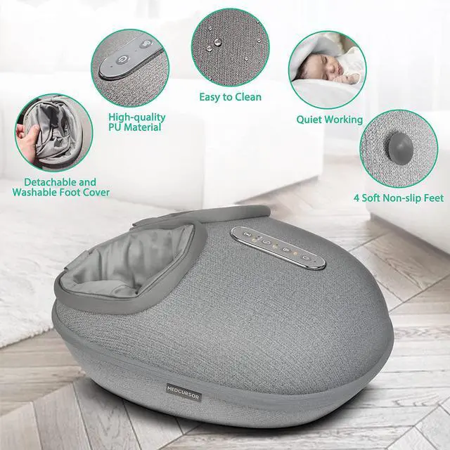Alt view image 5 of 7 - Medcursor Foot Massager Machine with Heat, Deep Kneading Massager, Delivers Relief for Tired Muscles and Plantar, Multi-Level Settings & Adjustable Intensity