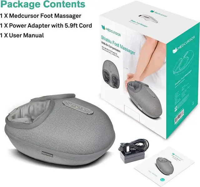 Alt view image 7 of 7 - Medcursor Foot Massager Machine with Heat, Deep Kneading Massager, Delivers Relief for Tired Muscles and Plantar, Multi-Level Settings & Adjustable Intensity