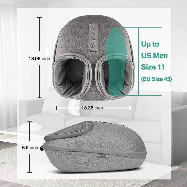 Alt view image 6 of 7 - Medcursor Foot Massager Machine with Heat, Deep Kneading Massager, Delivers Relief for Tired Muscles and Plantar, Multi-Level Settings & Adjustable Intensity