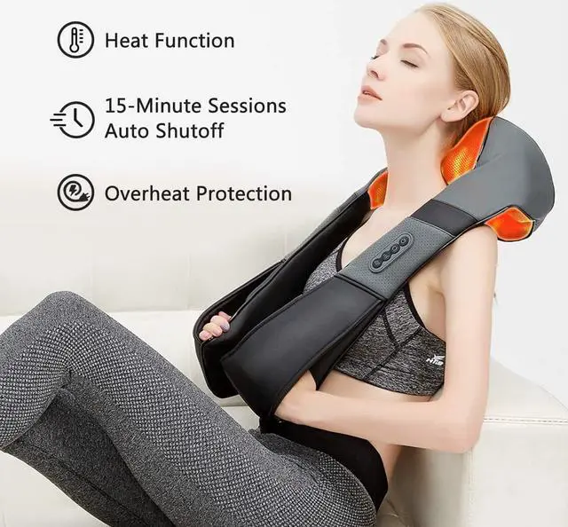 Alt view image 5 of 7 - Medcursor Neck and Shoulder Massager with Heat, 3D Shiatsu Deep Tissue Kneading Massage Pillow for Back, Leg, Body Muscle Soreness Relief