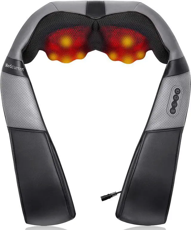 Main image of Medcursor Neck and Shoulder Massager with Heat, 3D Shiatsu Deep Tissue Kneading Massage Pillow for Back, Leg, Body Muscle Soreness Relief