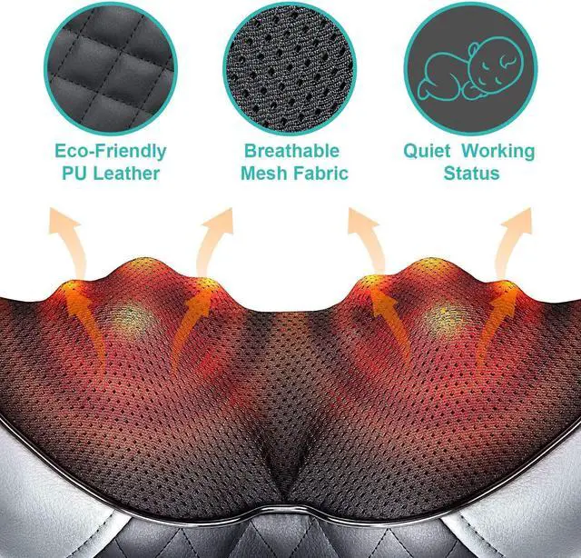 Alt view image 4 of 6 - Medcursor Neck Shoulder Massager with Heat, Electric Shiatsu Back Massage Device, Portable Deep Tissue 3D Kneading Pillow for Muscle Pain Relief