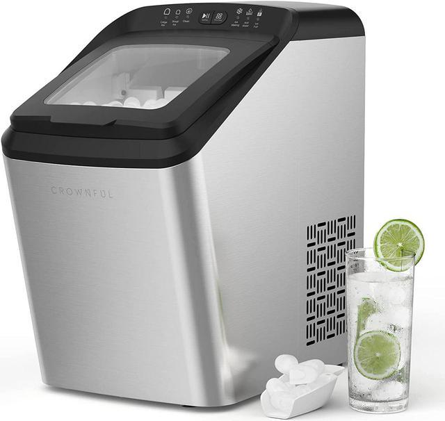 CROWNFUL Compact Ice Maker for Countertop, 9 Bullet Ice Cubes Ready in 7-10  Mins, 33