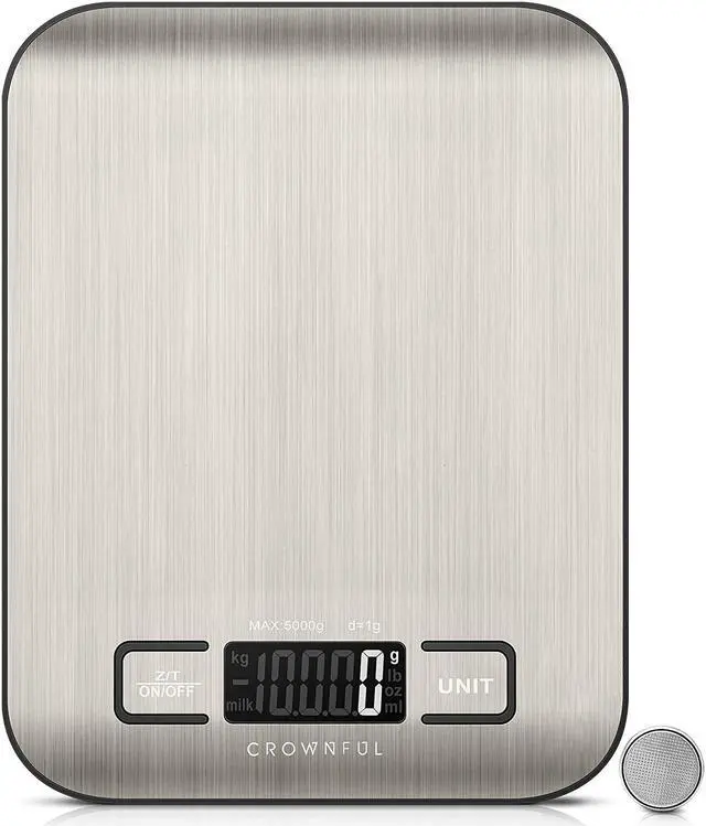 Main image of CROWNFUL Food Scale, 11lb Digital Kitchen Scales Weight Ounces and Grams for Cooking and Baking, 6 Units with Tare Function (Battery Included)