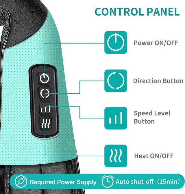 Alt view image 3 of 7 - Shiatsu Neck and Back Massager with Soothing Heat, Nekteck Electric Deep Tissue 3D Kneading Massage Pillow for Shoulder, Leg, Body Muscle Pain Relief Blue