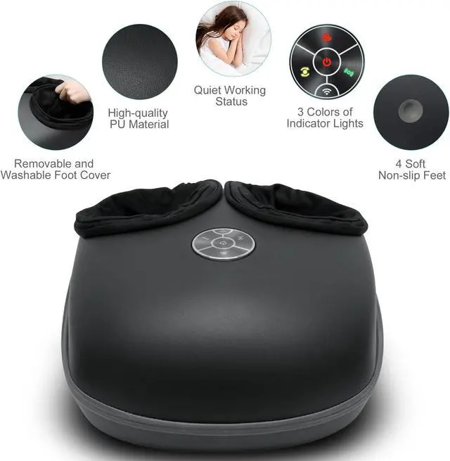 Alt view image 6 of 7 - Medcursor Foot Massager with Heat, Shiatsu Deep Kneading Machine, Smart APP Mobile Control, Delivers Relief for Tired Muscles and Plantar, Multi-Level Settings & Adjust for Home and Office Use