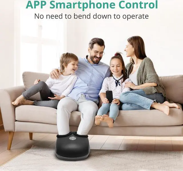 Alt view image 2 of 7 - Medcursor Foot Massager with Heat, Shiatsu Deep Kneading Machine, Smart APP Mobile Control, Delivers Relief for Tired Muscles and Plantar, Multi-Level Settings & Adjust for Home and Office Use