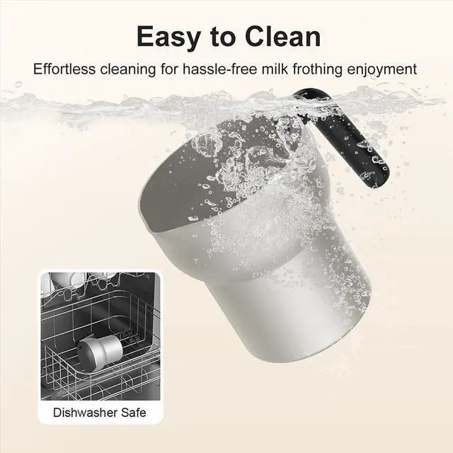 Alt view image 6 of 7 - CROWNFUL Commercial Grade Milk Frother and Steamer, 5-in-1 Electric Frother w/ Temperature Control, Dishwasher Safe, Auto Shut-Off for Latte, Cappuccino, Coffee, Macchiato