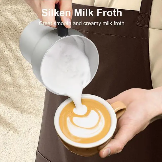 Alt view image 4 of 7 - CROWNFUL Commercial Grade Milk Frother and Steamer, 5-in-1 Electric Frother w/ Temperature Control, Dishwasher Safe, Auto Shut-Off for Latte, Cappuccino, Coffee, Macchiato