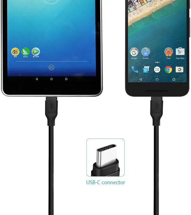 Alt view image 5 of 7 - Nekteck USB C Cable, Type C to USB 3.0 Type A Male Data & Charging Cord 5 Pack[ 1ft x 1, 3ft x 3, 6ft x 1]with 56k ohm resistor Galaxy S9/S9 Plus, S8/S8 Plus, Note8, Pixel 2 XL