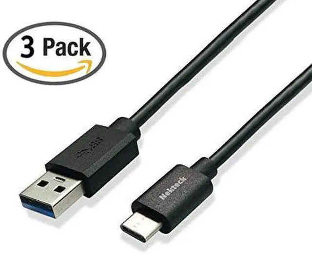 Main image of Nekteck [3PACK] USB 3.1 USB-C to USB A Male 56k ohm resistor 3.3ft Data Charging Cord Reversible Design for Macbook 12 Inch, LG G5/G6, Galaxy S8 S8 Plus/ S9 S9Plus/ Pixel2/ Pixel2 XL More, Black