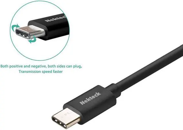 Alt view image 3 of 7 - Nekteck [3PACK] USB 3.1 USB-C to USB A Male 56k ohm resistor 3.3ft Data Charging Cord Reversible Design for Macbook 12 Inch, LG G5/G6, Galaxy S8 S8 Plus/ S9 S9Plus/ Pixel2/ Pixel2 XL More, Black