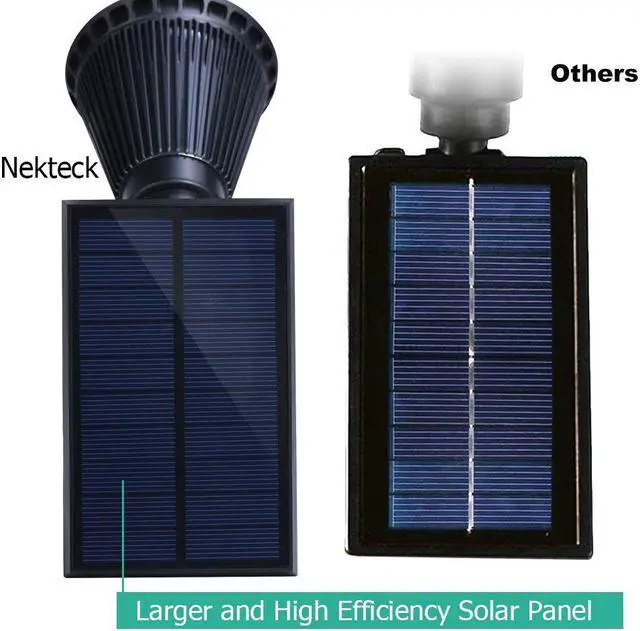 Alt view image 4 of 6 - Nekteck Solar Lights Outdoor, 2-in-1 Solar Spotlights Powered 4 LED Adjustable Wall Light Landscape Lighting, Bright and Dark Sensing, Auto On/Off (4 Pack, Warm White)