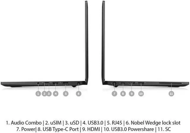 Alt view image 2 of 4 - Dell Latitude 7280 Touchscreen Intel i5-6300U 2.4GHz 8GB RAM 256GB SSD Windows 10 Pro