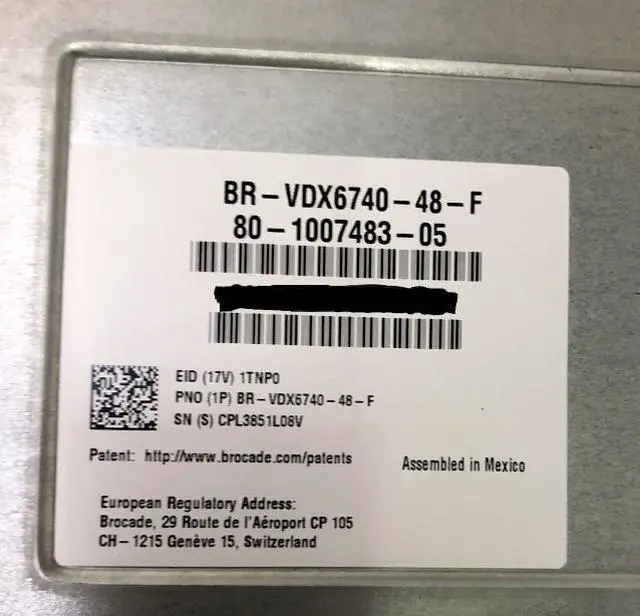 Alt view image 2 of 2 - BROCADE VDX 6740 BR-VDX6740-48-F 48x 10GbE SFP+ & 4x 40GbE QSFP PORT + RAILS