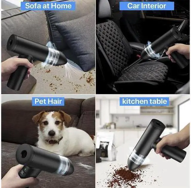 Alt view image 4 of 7 - Compressed Air Duster, Electric Air Duster & Vacuum Cleaner 2 in 1 Rechargeable 7800mAh Cordless, Keyboard and Computer Cleaner, Replaces Compressed Air Cans (Black)