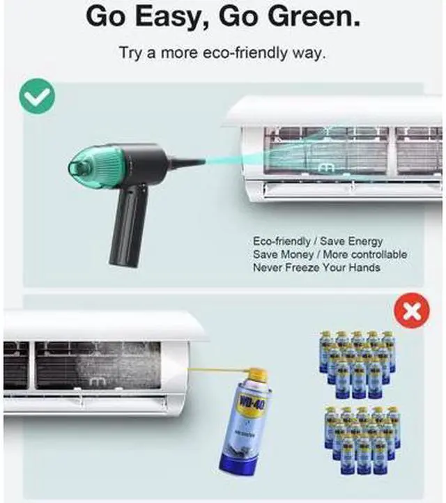 Alt view image 6 of 7 - Electric Compressed Air Duster & Vacuum, Electric Air Blower, 4 in 1 Function Powerful 3-Gear to 90000RPM/12000PA Keyboard Cleaner, Rechargeable Cordless Air Duster for Computer/Car/Pet Hair