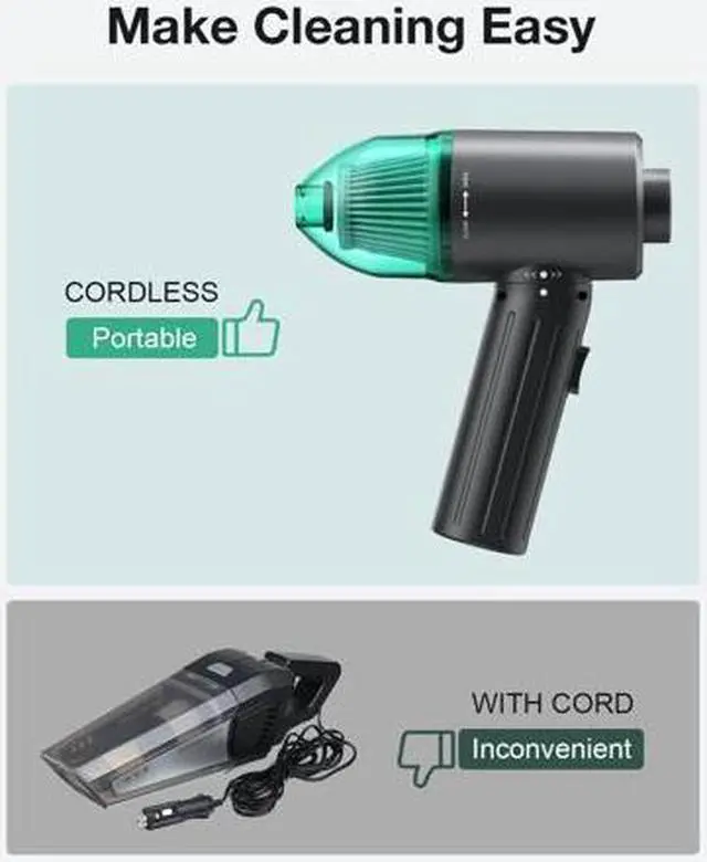 Alt view image 7 of 7 - Electric Compressed Air Duster & Vacuum, Electric Air Blower, 4 in 1 Function Powerful 3-Gear to 90000RPM/12000PA Keyboard Cleaner, Rechargeable Cordless Air Duster for Computer/Car/Pet Hair