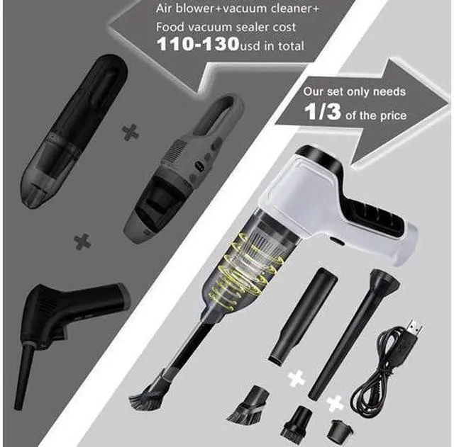 Alt view image 5 of 6 - ompressed Air Duster, Keyboard Cleaner, 3-in-1 Mini Vacuum, 36000 RPM Electric Canned Air Kit, Cordless Air Can for Computer Desk Electronics Dust Cleaning, Air Blower with Rechargeable Battery