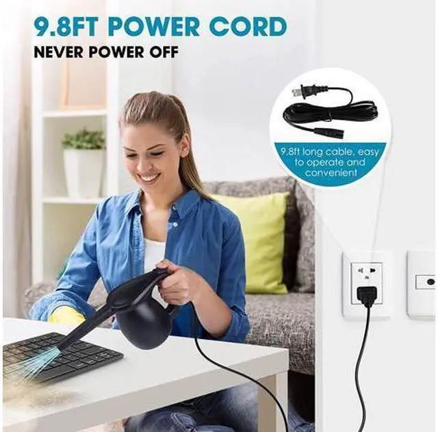 Alt view image 5 of 7 - Air Blower for Computer - Electric Air Duster, 600W High Power Portable Compressed Air Duster Cans for Laptop, PC,Computer, Car, Hairs, Crumbs, Scraps Cleaner