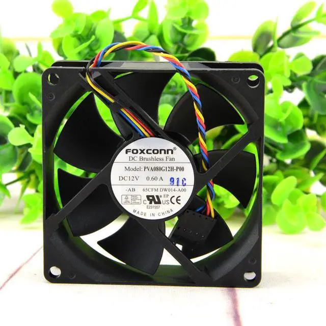Main image of NEW  Foxconn PVA080G12H -P00 DC12V 0.60A 8CM  8025 4-wire 80*80*25mm square cooler  dell OptiPlex790 CPU cooling fan