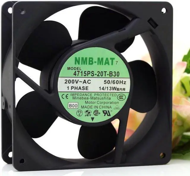 Alt view image 2 of 5 - NEW NMB-MAT 4715PS-20T-B30 200V 14/13W 12038 aluminum frame suitable for 220V industrial case cooling fan
