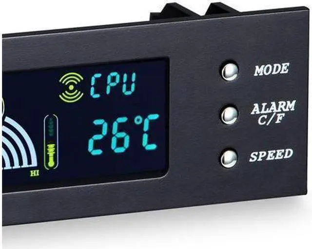 Alt view image 2 of 7 - Computer 5.25" Front Panel Bay 3 Channel automatic temperature CPU Case fan speed controller w/ HDD PC Temp Sensor LED Display