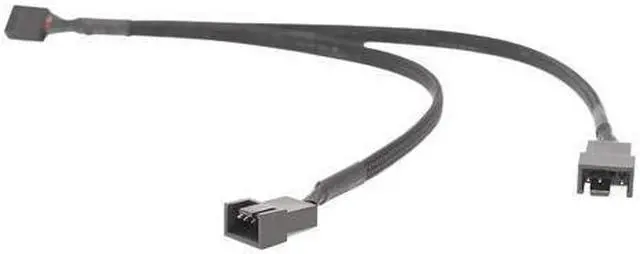 Alt view image 3 of 6 - PC Fan Splitter Extension Cable - 1 to 2 PWM Fan Splitter Compatible with 3 Pin & 4 Pin PC Cooling Fans, 10 inch Braided Black Sleeve Nylon Braided Cable (2 Pack)