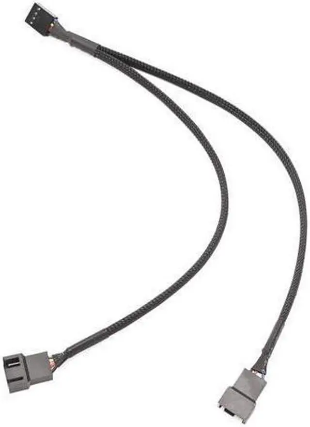 Alt view image 4 of 6 - PC Fan Splitter Extension Cable - 1 to 2 PWM Fan Splitter Compatible with 3 Pin & 4 Pin PC Cooling Fans, 10 inch Braided Black Sleeve Nylon Braided Cable (2 Pack)