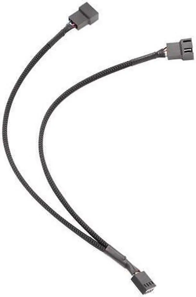 Alt view image 6 of 6 - PC Fan Splitter Extension Cable - 1 to 2 PWM Fan Splitter Compatible with 3 Pin & 4 Pin PC Cooling Fans, 10 inch Braided Black Sleeve Nylon Braided Cable (2 Pack)