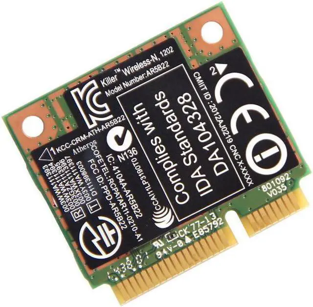 Alt view image 3 of 7 - Atheros AR5B22 Killer N1202 300M 802.11a/b/g/n WiFi + BT 4.0 Dual Band Wlan Card