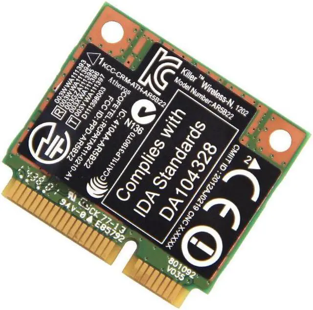 Alt view image 5 of 7 - Atheros AR5B22 Killer N1202 300M 802.11a/b/g/n WiFi + BT 4.0 Dual Band Wlan Card