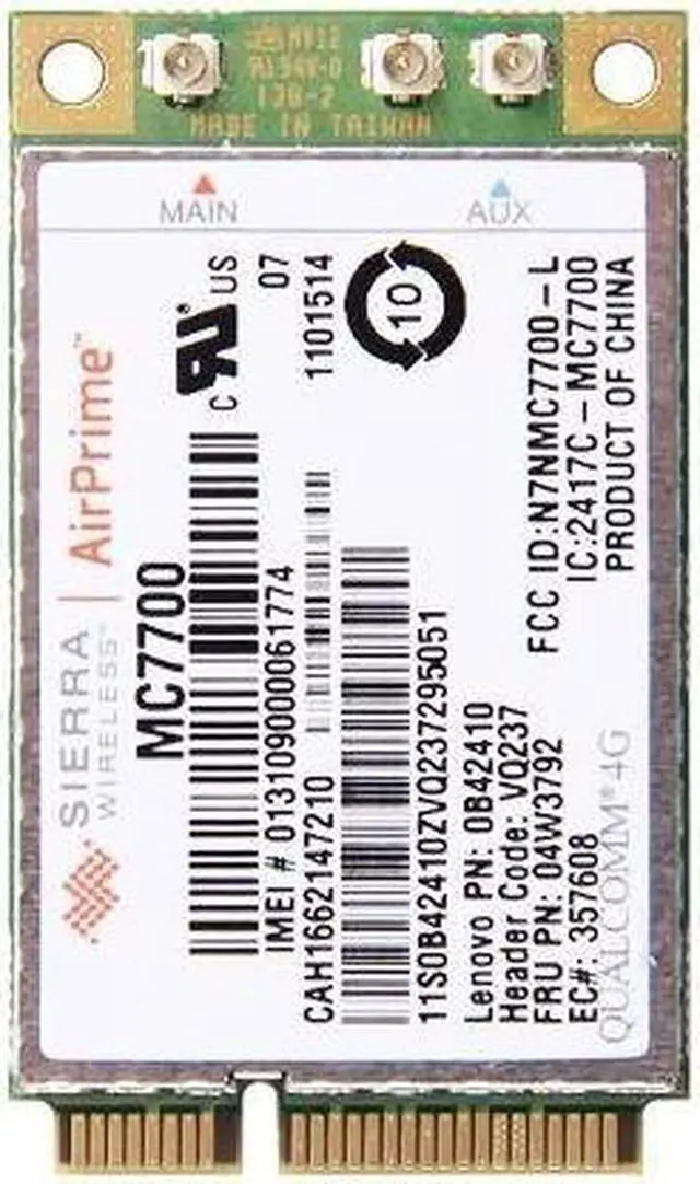 Main image of Sierra MC7700 4G LTE HSPA+ GSM GPRS EDGE Wireless 3G WWAN For Thinkpad X220 T420