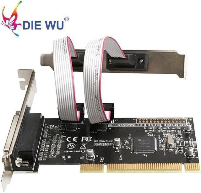 Alt view image 4 of 5 - PCI to 2 port Serial 1 port parallel Riser Card ADD ON CARD RS-232 RS232 with ASIX/AX9865 chip