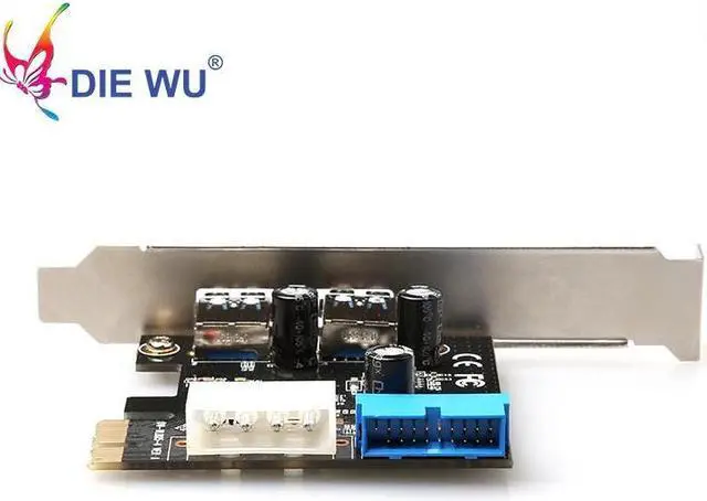 Alt view image 3 of 6 - New USB 3.0 PCI-E Expansion Card Adapter External 2 Port USB3.0 Hub Internal 20pin Connecter PCI-E Card TXB050