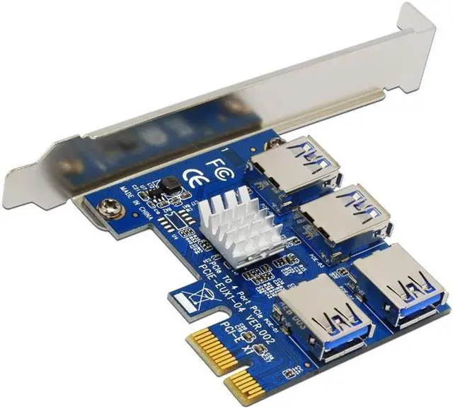 Alt view image 3 of 7 - PCIE 1 TO 4 PCI Express 1X Slots PCI-E X1 To PCI-E X16 Graphic Card Slot Riser Card Mini ITX To External 4 PCI-E Slot Adapter PCIe Port Multiplier Card For BTC LTC